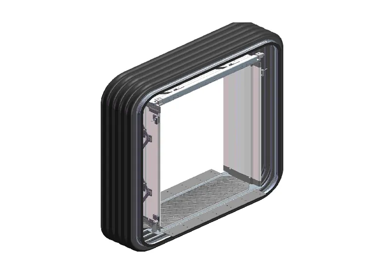 B型地铁列车三片式护板贯通道