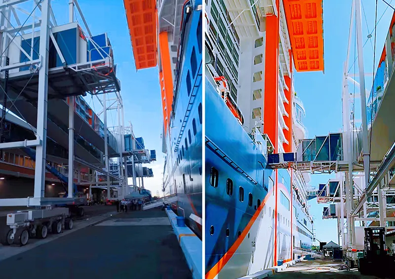 Folding Below for Seaport Passenger Boarding Bridge