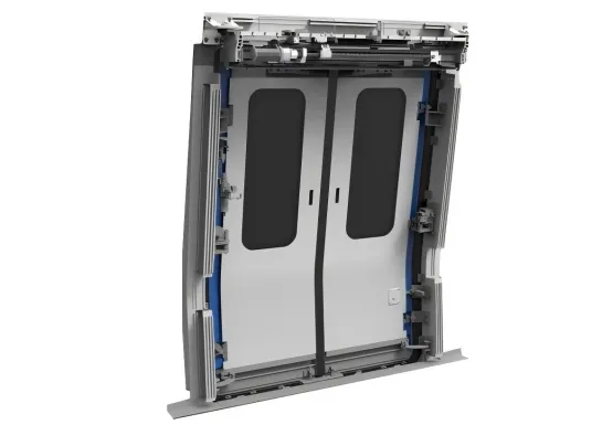 Double-leaf electric airtight sliding plug door